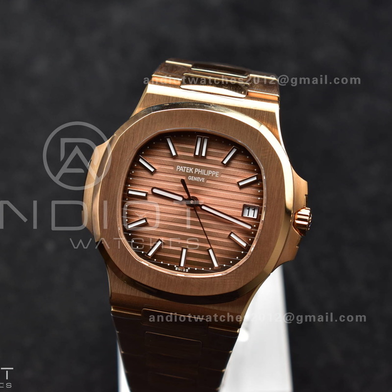 Nautilus 5711/1R RG 3KF 1:1 Best Edition Brown Textured Dial on RG Bracelet A324 Super Clone V2